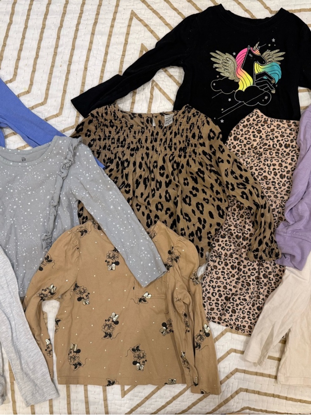 Bundle of 9 long sleeve tops for girls, size 4T